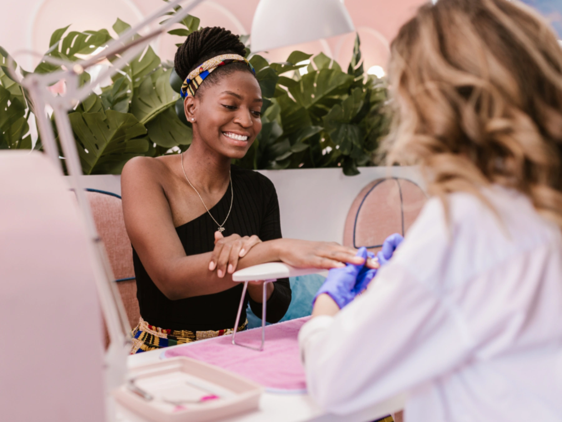 A Woman Getting Manicure