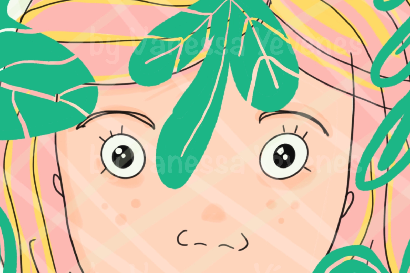 Illustration of a close-up of a girl's eyes.